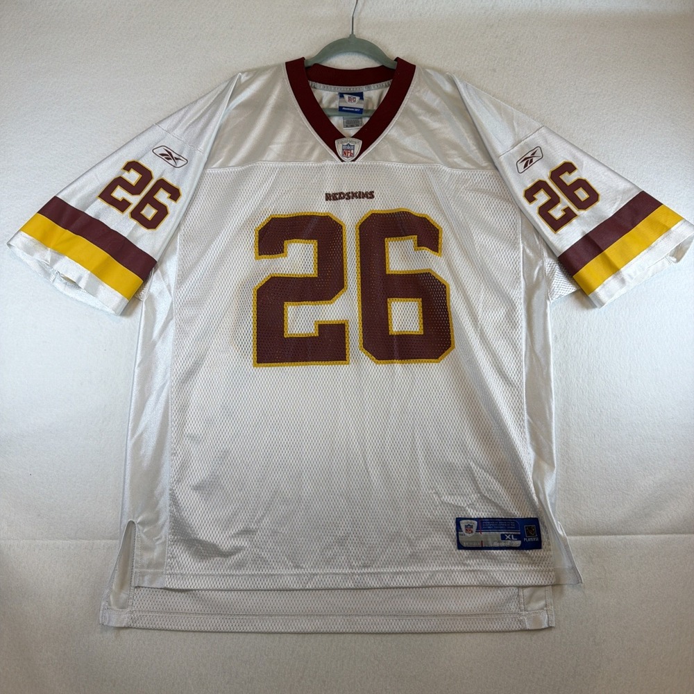 Washington Redskins Clinton Portis 26 White Away NFL On Field Reebok Jersey XL